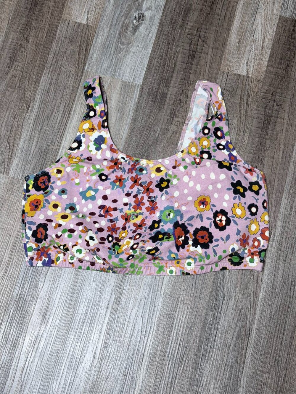 Tamara Mala pull-on bra, size 22/24, lavender galaxy floral